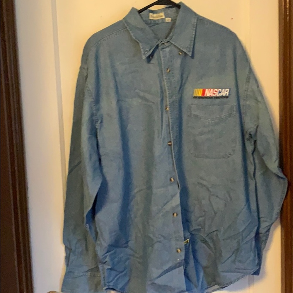 Men’s Denim Button Down NASCAR Shirt